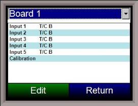 RPS Screen - Aux Analog Input Setup Screen